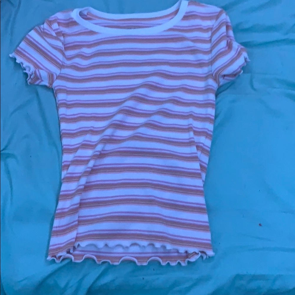 pink stripe tee